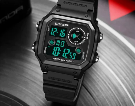 三达手表 男士初高中学生青少年防水数字式夜...