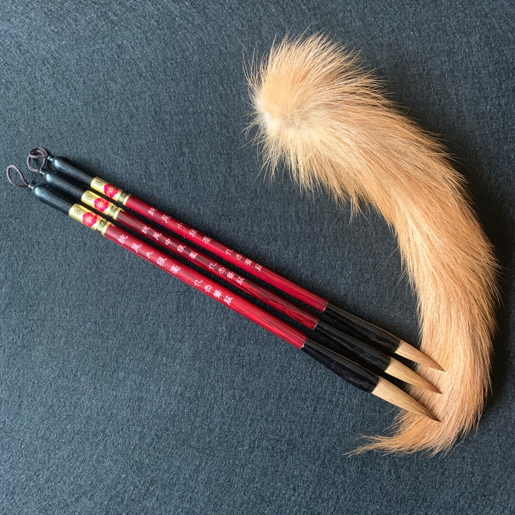 低价出售高档纯尾狼毫毛笔套装，大中小狼毫全...