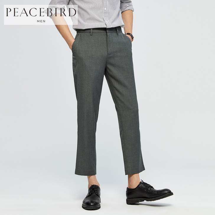 太平鸟男装 灰色休闲裤男2019新款韩版商...