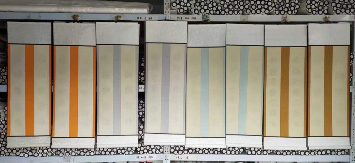 蜡染宣纸瓦当挂轴 七言双行瓦当宣纸 半生熟...