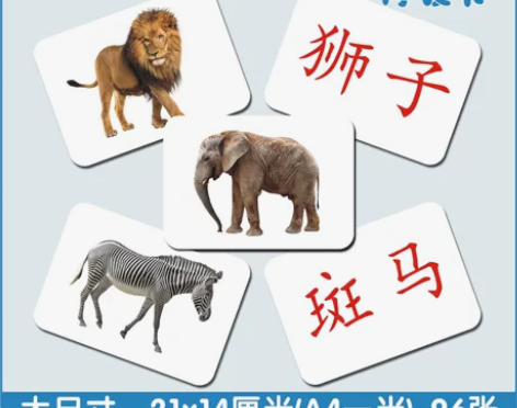 杜曼百科动物闪卡幼儿童早教益智看图识字右脑...