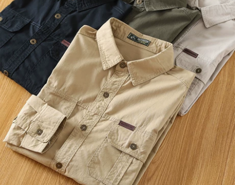 复古工装风衬衣！春季硬汉男时尚潮流百搭休闲...