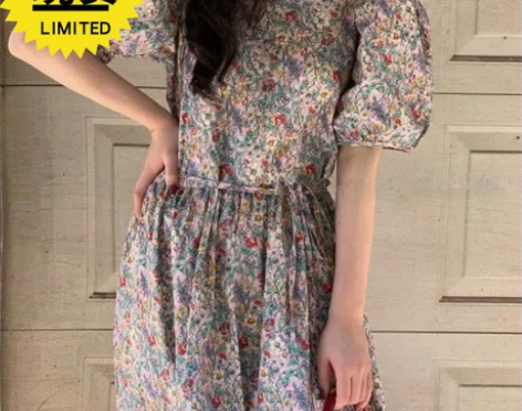 2020夏季新款韩国法式复古田园碎花连衣裙...