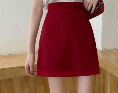2020年夏季新款韩版纯色百搭半身裙女高腰...