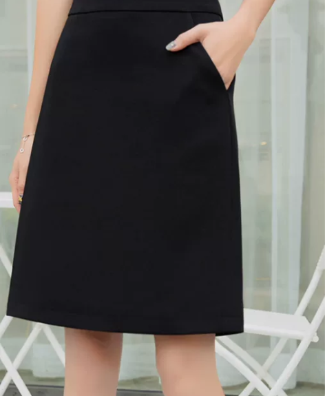 a字裙 半身裙女中长款2022新款黑色职业...