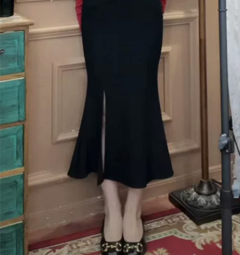 ?荷叶边裙 荷叶边包臀裙半身裙女秋冬季高腰...