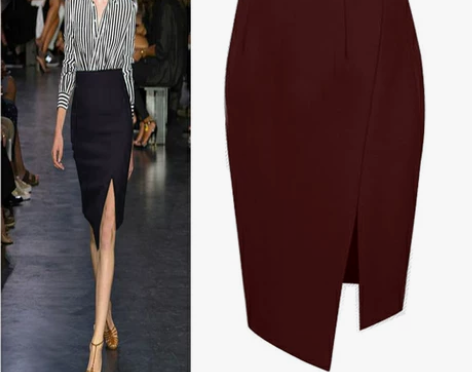 曼友新款纯色半身裙春夏包臀中裙修身显瘦女裙...