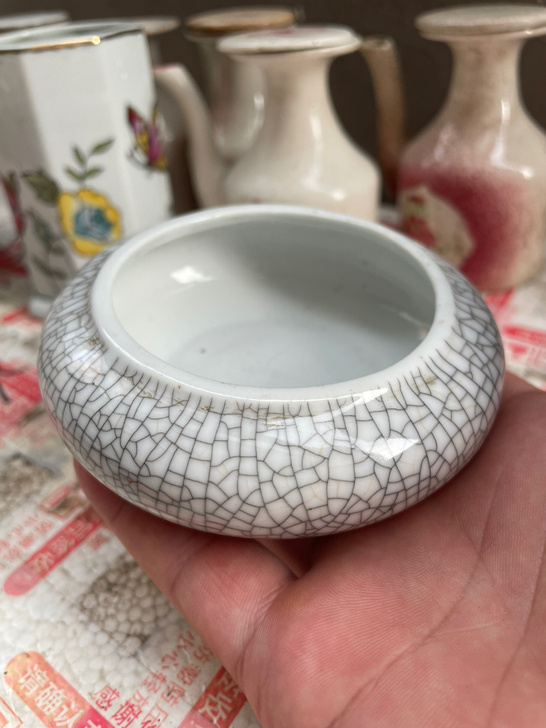 拆迁村收的，旧冰裂陶瓷小笔洗，58米包邮非...