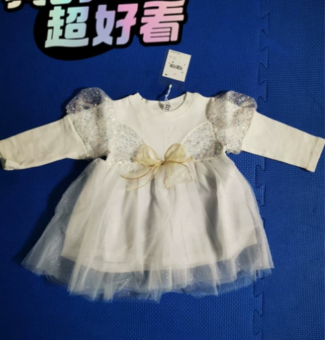 全新蝴蝶结宫廷公主风纯棉连衣裙80码，裙长...