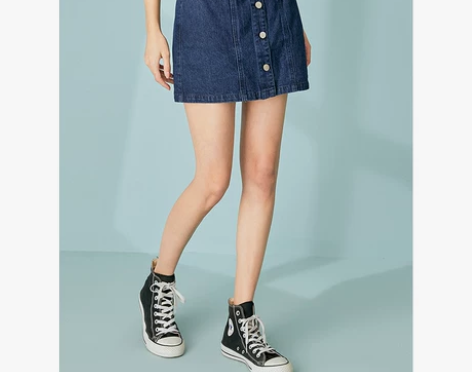 半身裙短裙女牛仔裙高腰a字裙 kbne20...