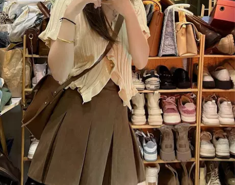 夏季盐系穿搭小个子显高港味学院风网红炸街上...