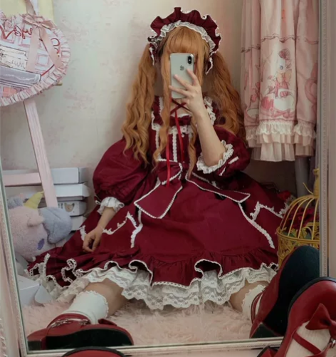 洛可可二团现货M 棉布洗了容易皱但是不影响...