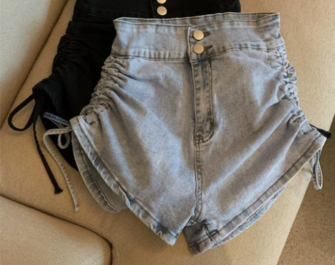 抽绳短裤女夏辣妹2022年新款网红高街显瘦...