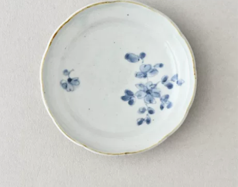 佐藤桃子 染付花散文四寸輪花小盘 全新品 ...