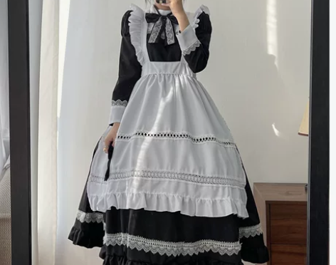 英式女仆装 cosplay服长款日系制服可...