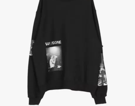 We11 Done韩版WD摇滚人像印花圆领...