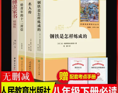 初中生八年级下册课外阅读书籍全套4册 钢铁...