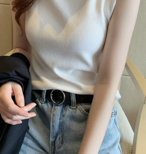 白色针织背心爆款小吊带女内搭秋冬无袖上衣半...
