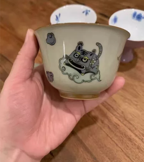 茶馆倒闭清仓｜全新福虎二才盖碗150ML盖...