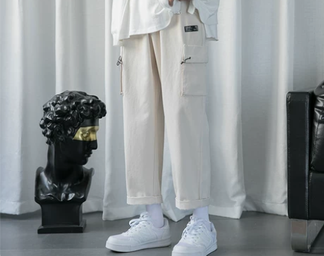 工装休闲裤男夏季潮牌宽松痞帅直筒长裤子韩版...