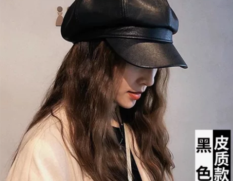 八角帽子女秋冬季英伦韩版春秋时尚皮帽鸭舌贝...