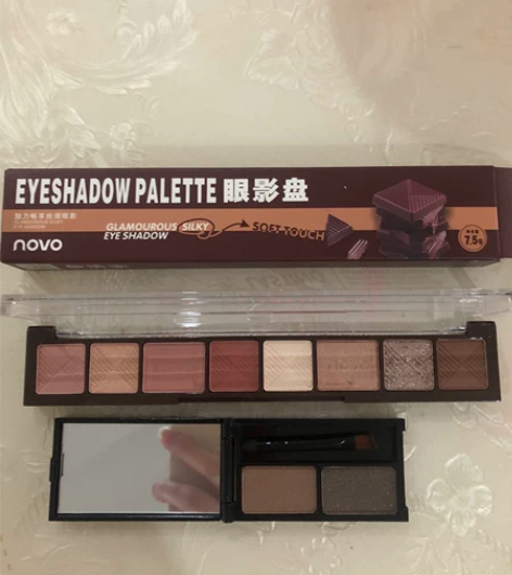 全新NOVO双色眉粉+眼影盘日期新不会化妆...