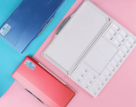 金麟水彩调色盒/密封保湿水粉颜料盒调色板易...