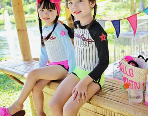 韩国儿童潜水服中大童男女童分体长袖防晒保暖...