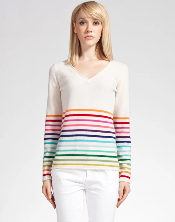 Crocodile彩色条纹羊绒衫