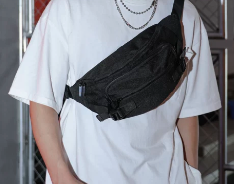 潮牌腰包男斜挎包多功能休闲男士胸包单肩包运...