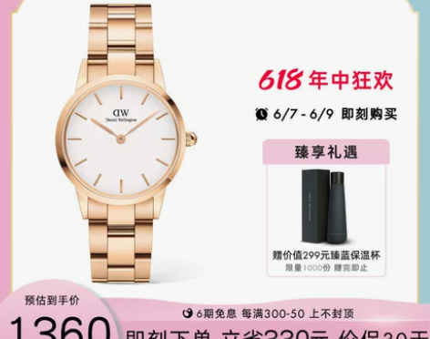 dw手表女款 ICONIC系列时髦小精钢2...