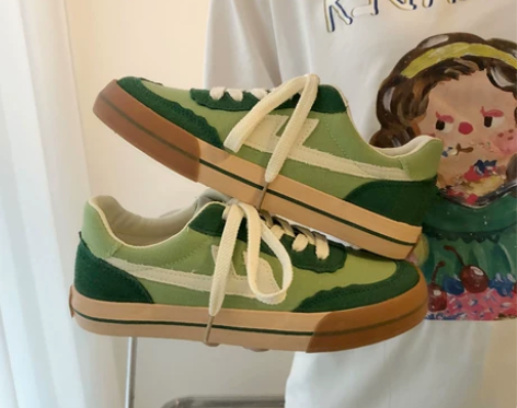 回力夏款女鞋透气牛油果绿帆布鞋韩版百搭in...