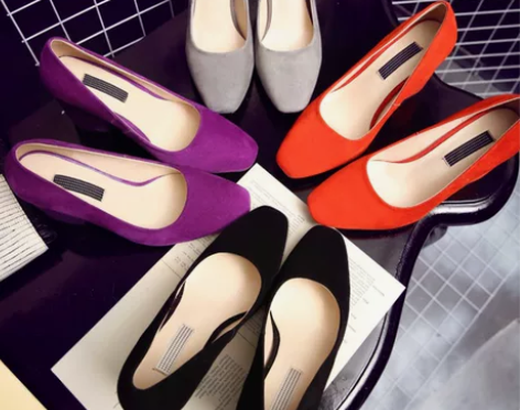 2016春款浅口高跟韩版真皮单鞋方头粗跟磨...