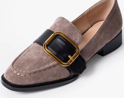 妙侣2018乐福鞋女粗跟英伦搭扣春季单鞋女...