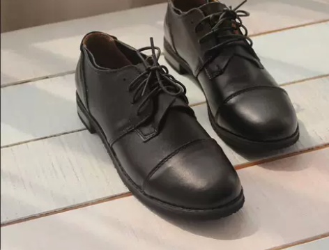 文艺复古真皮女鞋牛皮系带单鞋早秋森女圆头平...