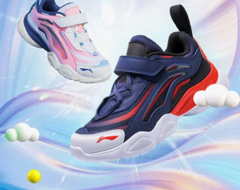 李宁小极光童鞋休闲鞋男女大童夏季网面透气减...