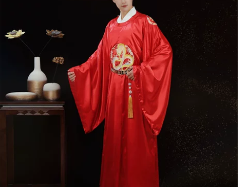 汉旭龙凤吟明制汉服女婚服原创织金马面裙霞帔...