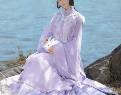 静还决 玉兔捣酒 明制原创汉服全套女中秋紫...