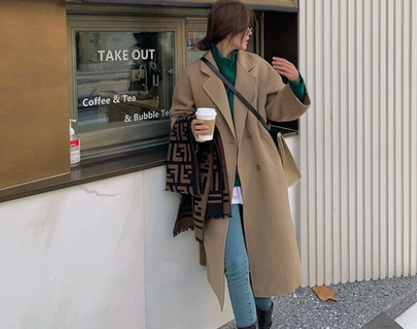 小宜定制【城市猎人大衣】手工全羊毛 浅驼色...