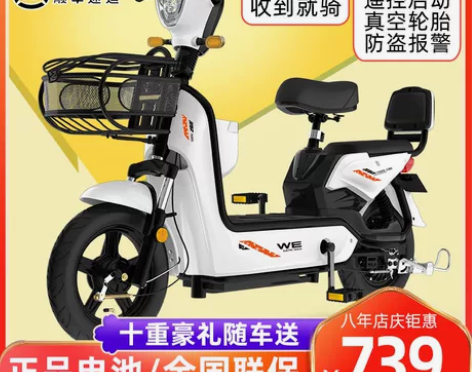 中富新国标电动车成人电动自行车48V小型电...