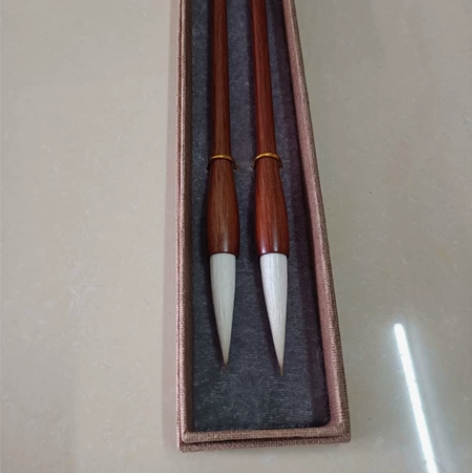 白菜价新出狼羊兼毫，实木一体笔杆 毛料细光...
