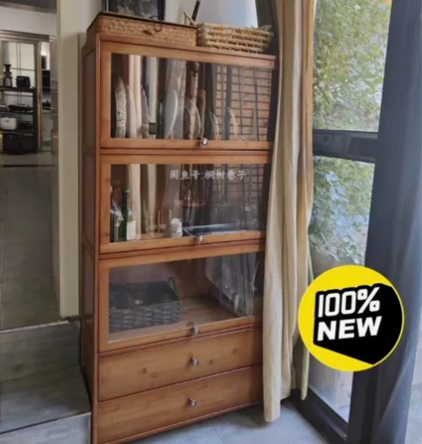 现货还有11个！书柜落地书柜书架书柜带玻璃...