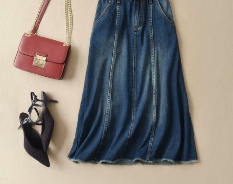 18春 有点毛边才更时髦 砂洗牛仔 长款A...