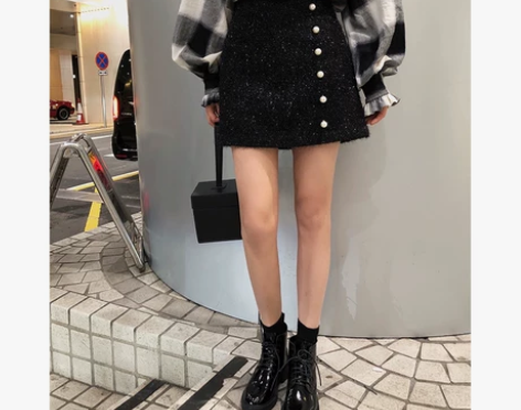 春秋装新款韩版亮丝半身裙女宽松A字裙高腰，...