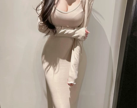 连衣裙夜场裙子性感秋装中长款紧身包裙吊带两...