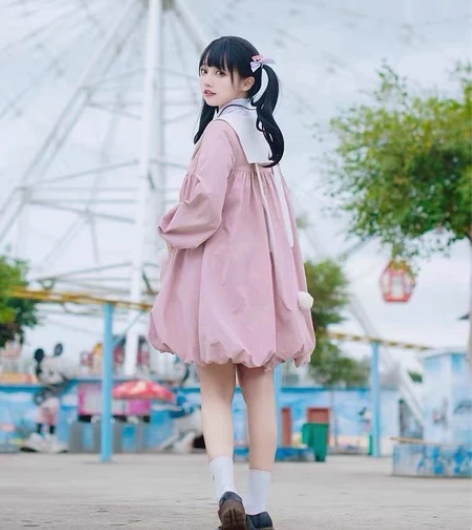 洛丽塔lolita连衣裙十月兔花苞裙兔耳朵...