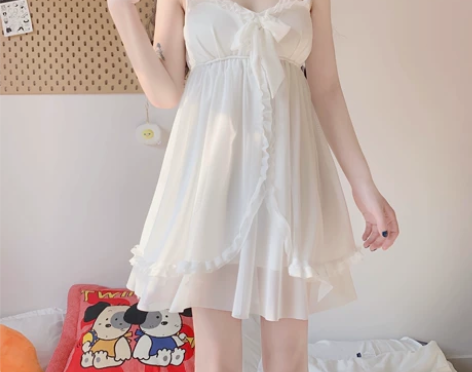 春夏新款韩版复古公主风显瘦吊带睡裙女家居服...