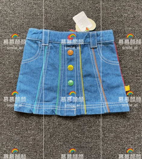 mc小鸟彩虹系列牛仔半裙2-3岁 全新正品...