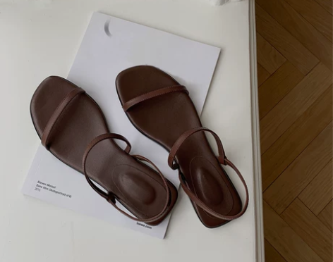 凉鞋女2019新款夏季 ins极简百搭质感...