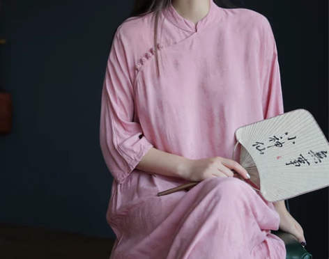 2022夏季新款原创设计棉麻女装文艺复古中...